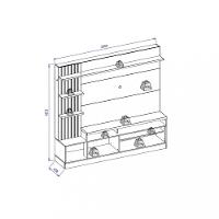 Estante Home para TV até 65 Polegadas 1 Porta Maceio Colibri - 5