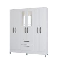 Guarda Roupa Casal com Espelho 6 Portas 2 Gavetas Multi Poquema - 2