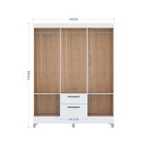 Guarda Roupa Casal com Espelho 6 Portas 2 Gavetas Multi Poquema - 3