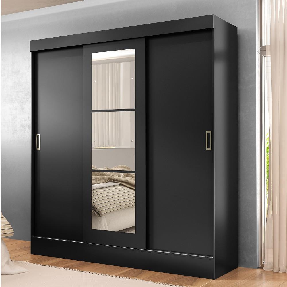 Guarda Roupa Casal com Espelho 3 Portas de Correr San Marino Maxel Móveis - 1