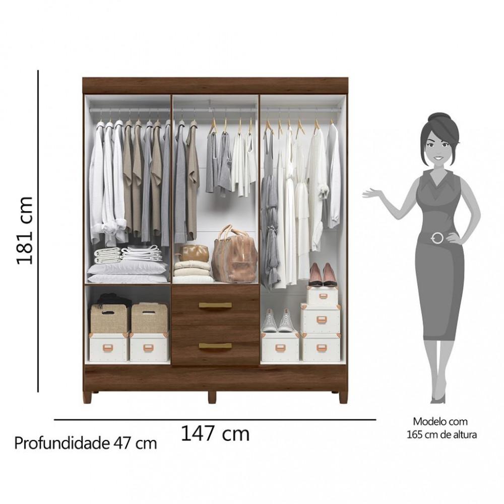 Guarda Roupa Casal 6 Portas 2 Gavetas Mobi Albatroz - 4
