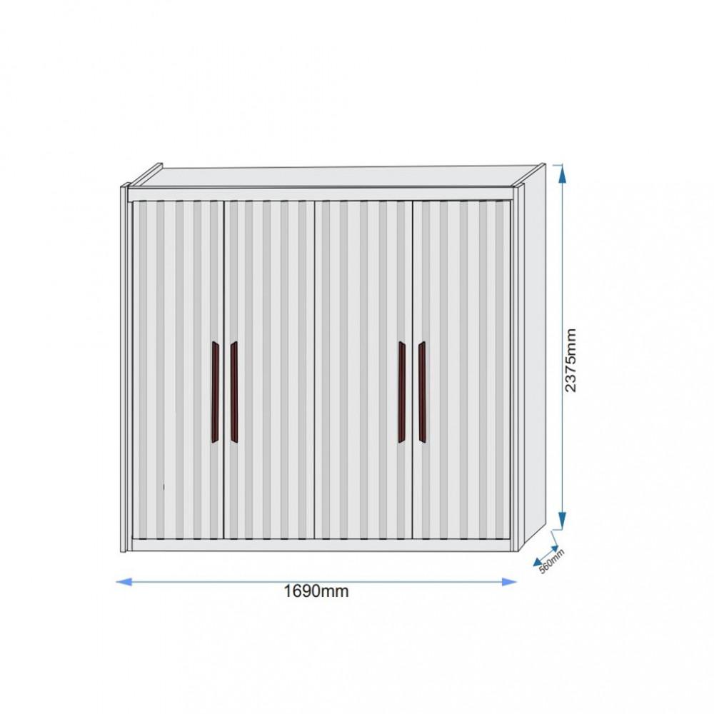 Guarda Roupa Casal 4 Portas 3 Gavetas Potente Móveis Europa - 4