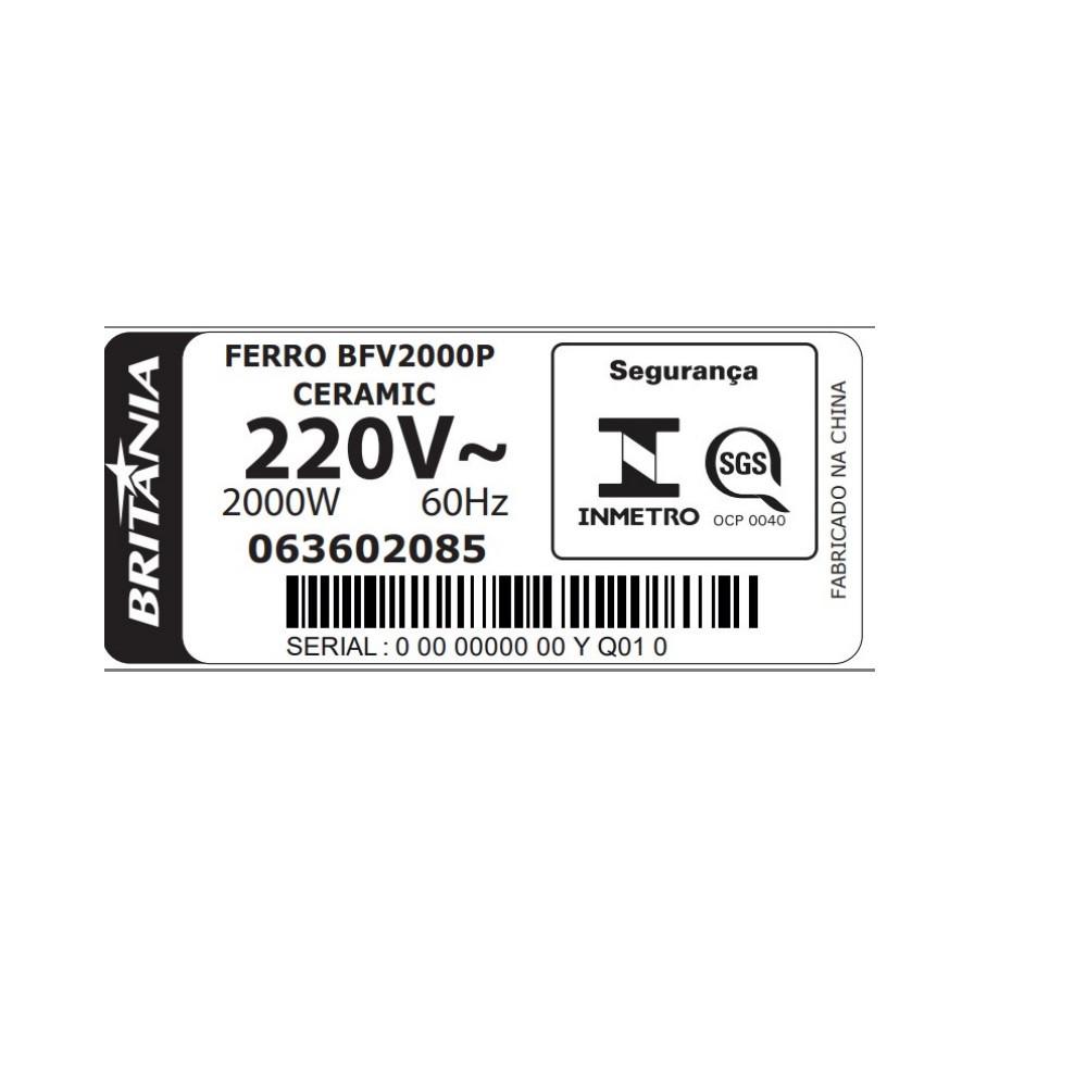 Ferro de Passar Roupa a Vapor Britânia BFV2000P 1200W - 8