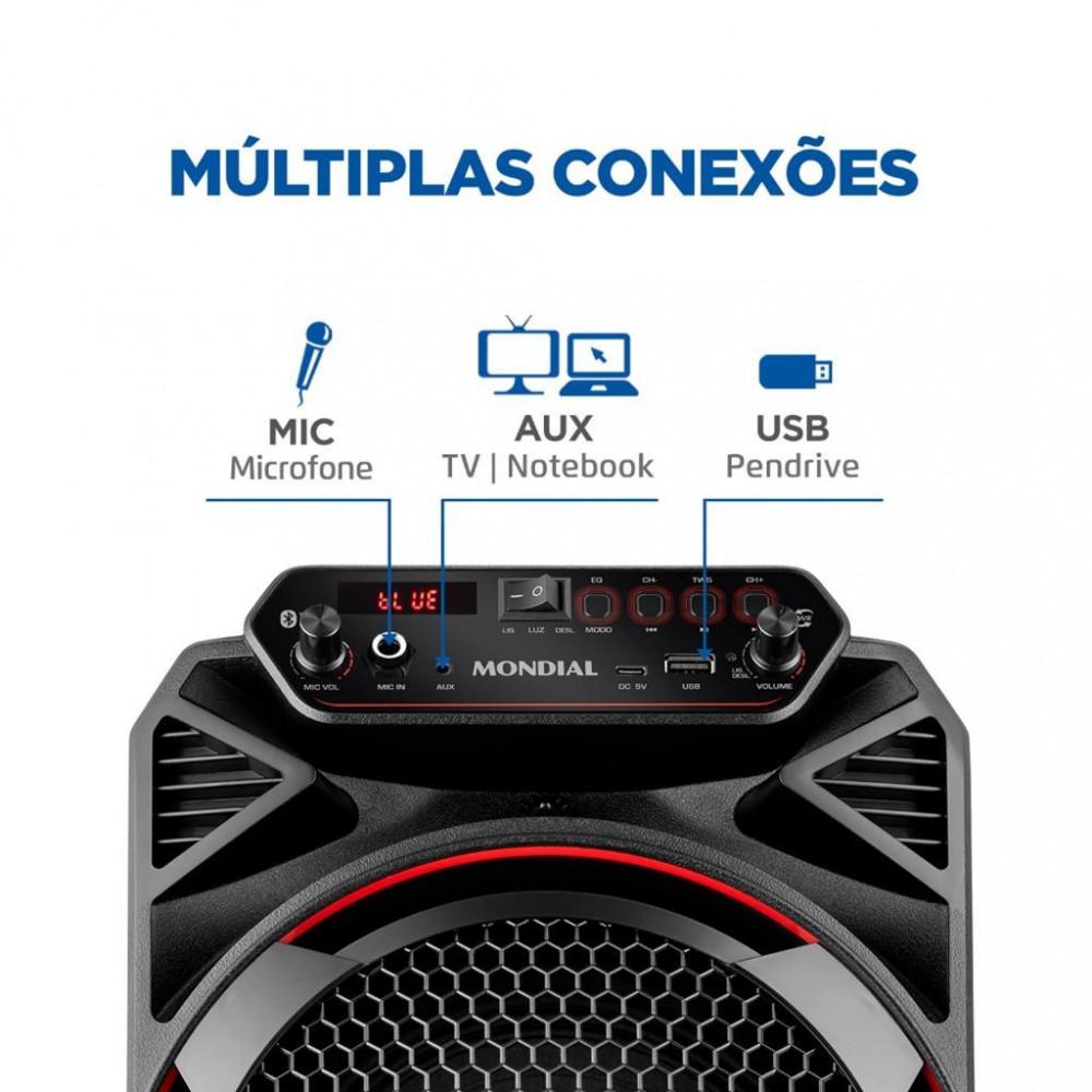 Caixa de Som Mondial CM-150 Amplificada Connect Party Plus - 2