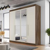 Guarda Roupa Casal Espelho 4 Portas 3 Gavetas Nantes Móveis Europa - 1