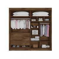 Guarda Roupa Casal Espelho 4 Portas 3 Gavetas Nantes Móveis Europa - 3