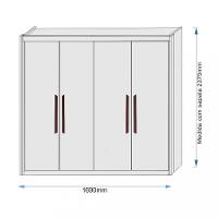 Guarda Roupa Casal Espelho 4 Portas 3 Gavetas Nantes Móveis Europa - 4