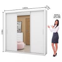 Guarda Roupa Casal Espelho 3 Portas 4 Gavetas Luna Plus Carioca Móveis - 3