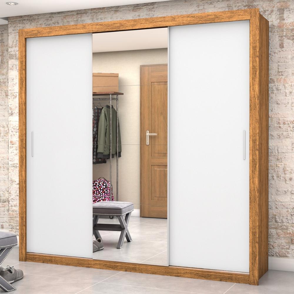 Guarda Roupa Casal Espelho 3 Portas 4 Gavetas Luna Plus Carioca Móveis - 1