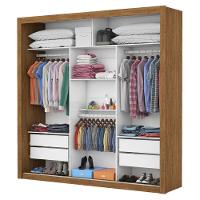 Guarda Roupa Casal Espelho 3 Portas 4 Gavetas Luna Plus Carioca Móveis - 3