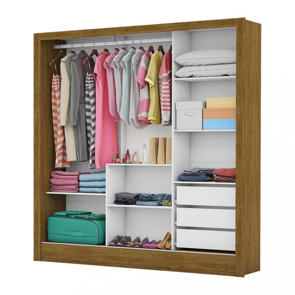 Guarda Roupa Casal Espelho 3 Portas 3 Gavetas Santiago Carioca Móveis - 4