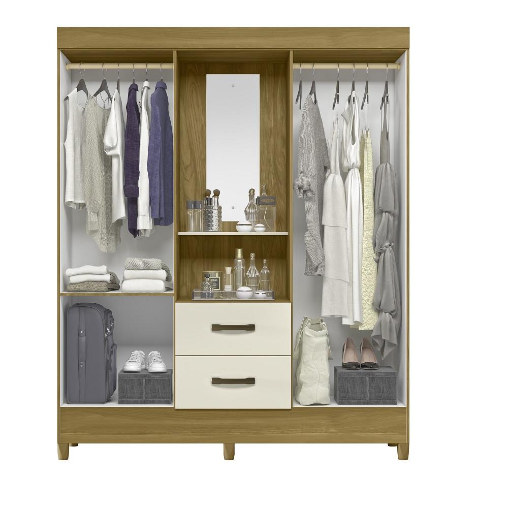 Guarda Roupa Casal Capelinha 4 Portas 2 Gavetas Mobi Albatroz - 3