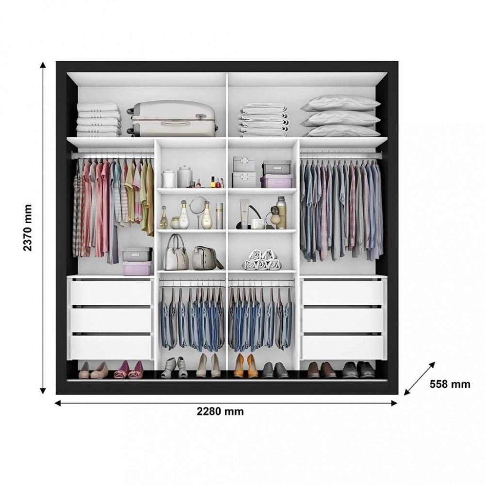 Guarda Roupa Casal com 1 Porta com espelho Servilha Made Marcs - 4