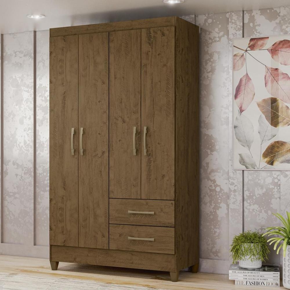 Guarda Roupa Solteiro 4 Portas 2 Gavetas Chile Moval - 1