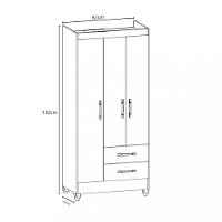 Guarda Roupa 3 Portas 2 Gavetas Lima Moval - 4