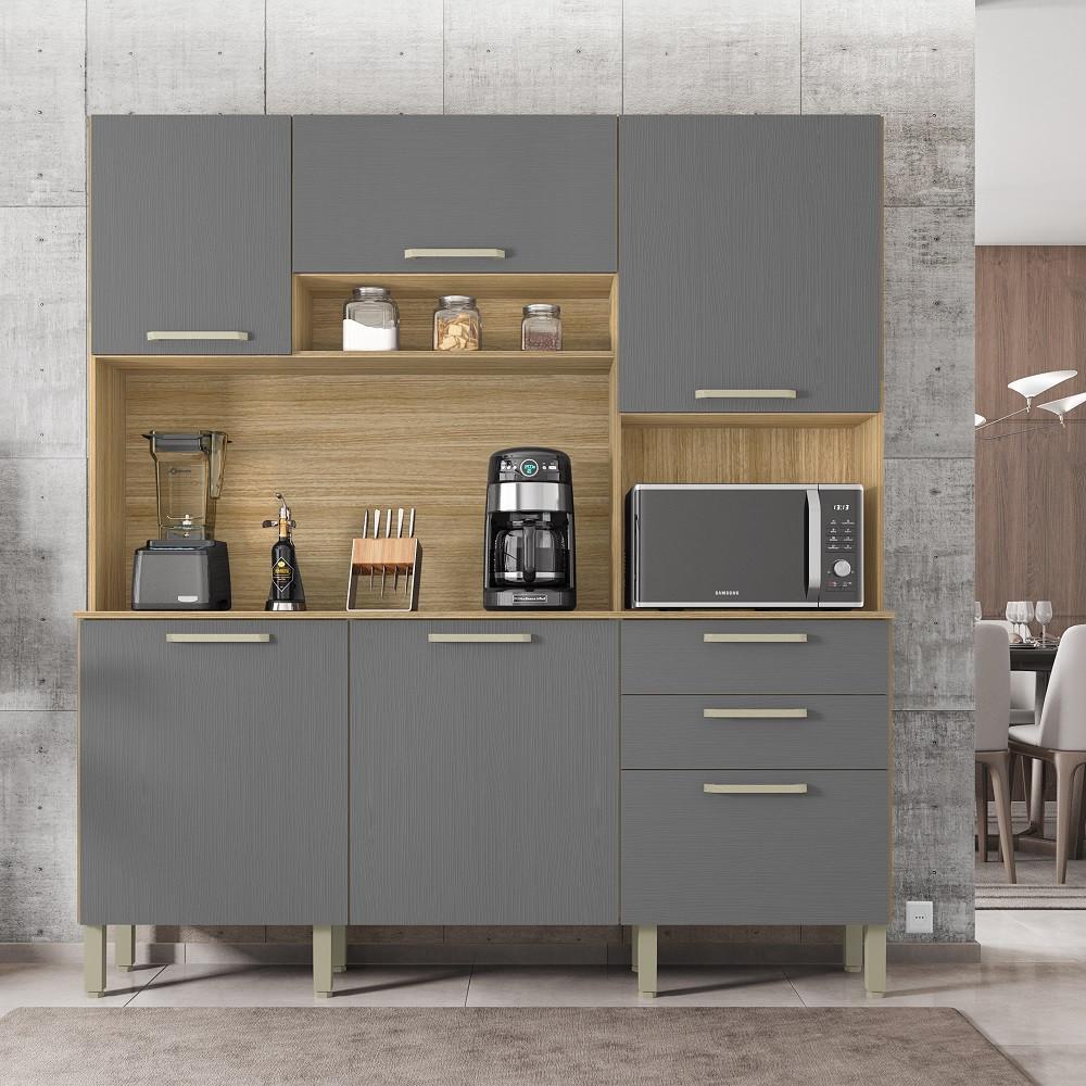 Cozinha Compacta 6 Portas 2 Gavetas Ferrara Kits Paraná - 1