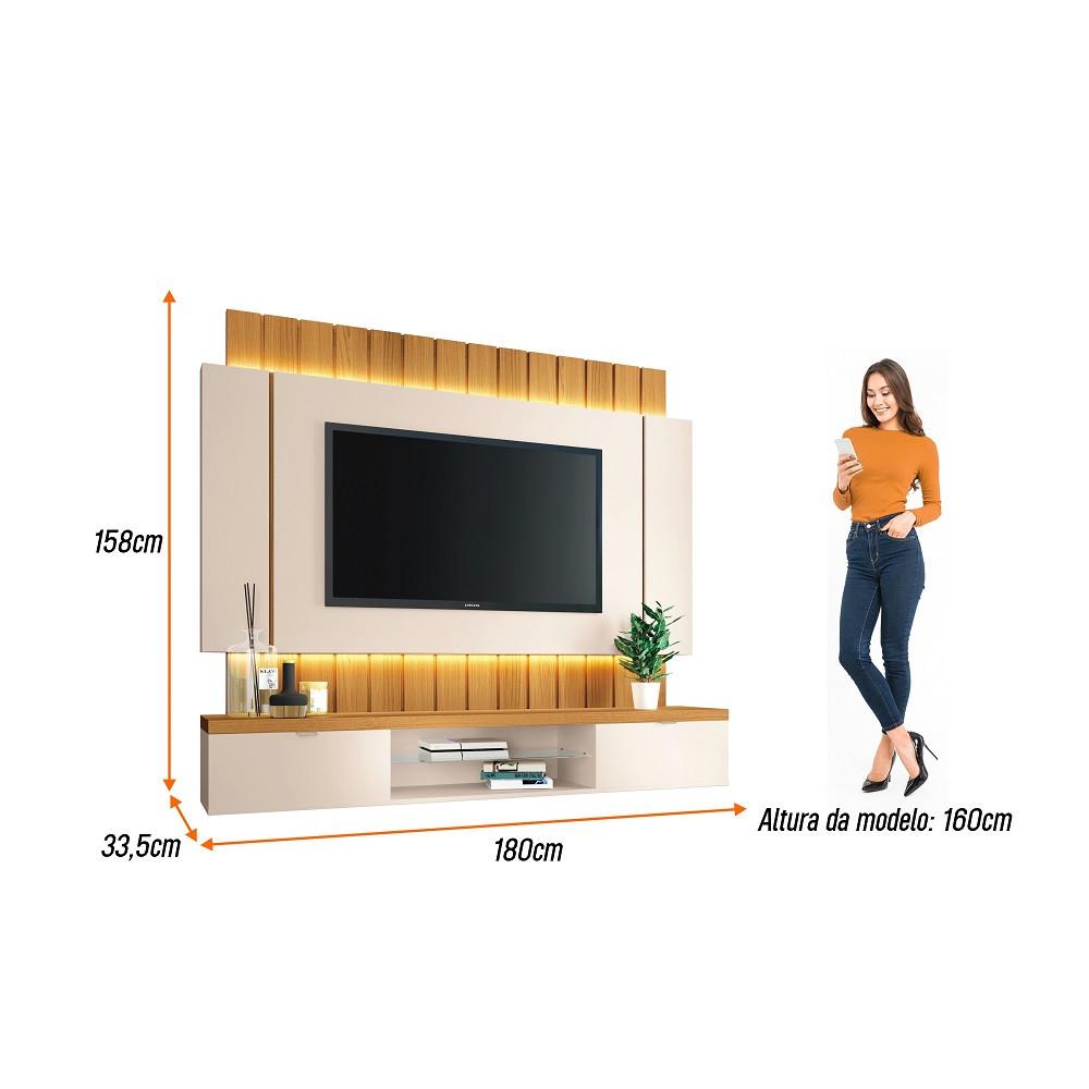 Painel Home para TV até 55 Polegadas com LED 2 Portas I HB Móveis - 4