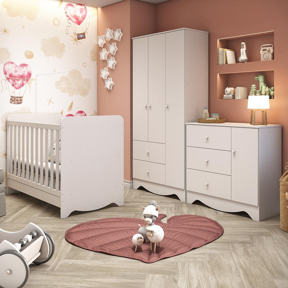 Quarto Infantil Berço,Cômoda e Guarda Roupa Ben Móveis Peroba - 1