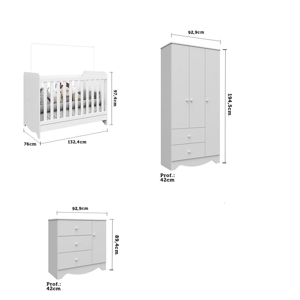 Quarto Infantil Berço,Cômoda e Guarda Roupa Ben Móveis Peroba - 4