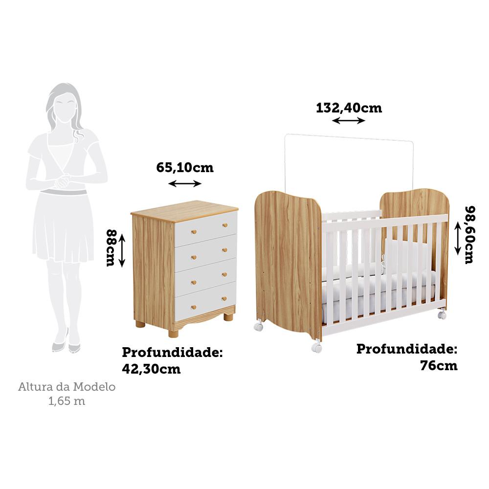 Quarto Infantil Berço e Cômoda Uli Junior Móveis Peroba - 3