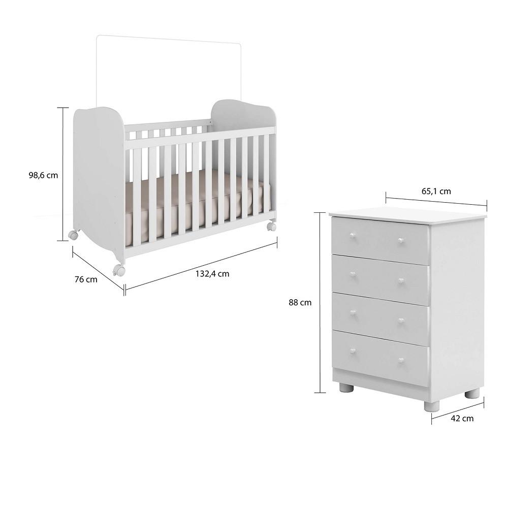 Quarto Infantil Berço e Cômoda Uli Junior Móveis Peroba - 2