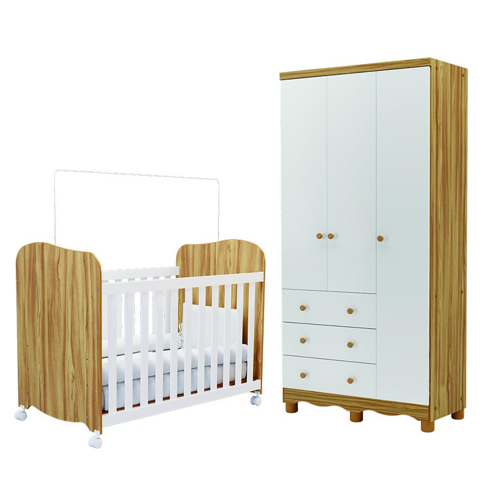 Quarto Infantil com Berço e Guarda Roupa Uli Junior Móveis Peroba - 2