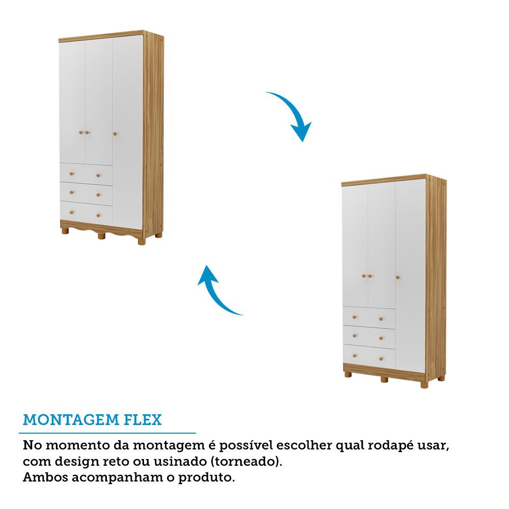 Quarto Infantil com Berço e Guarda Roupa Uli Junior Móveis Peroba - 4