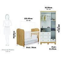Quarto Infantil com Berço e Guarda Roupa Uli Junior Móveis Peroba - 3