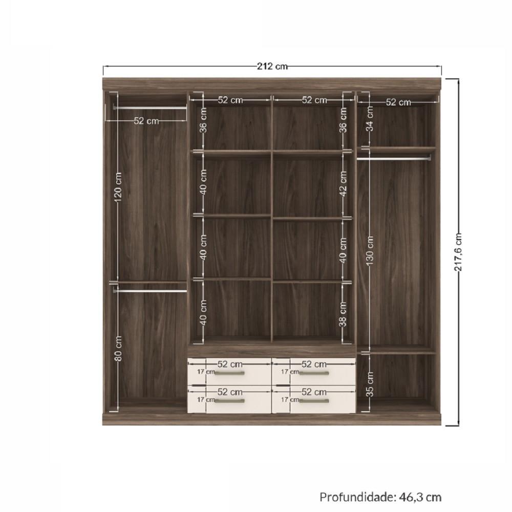 Guarda Roupa Casal 8 Portas 4 Gavetas Nápoles Santos Andirá - 4