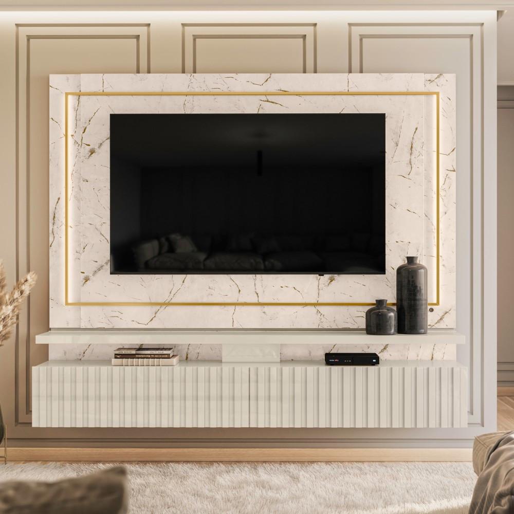 Painel para TV até 75 Polegadas 2 Gavetas Gaia Madetec - 1