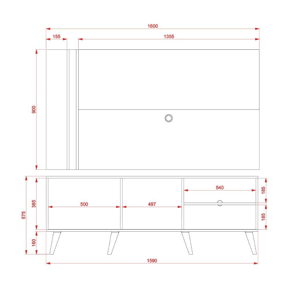 Rack com Painel para TV até 65 Polegadas 2 Portas Cronos Madetec - 3