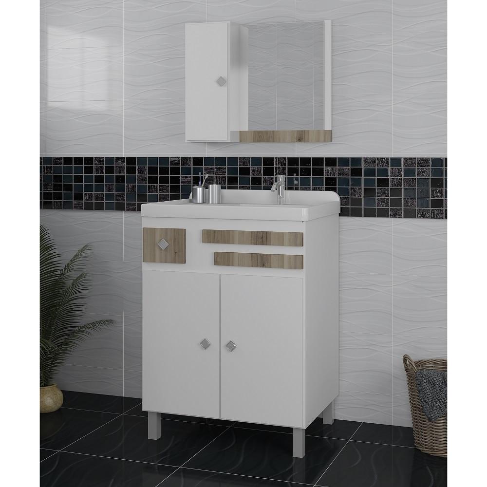 Conjunto para Banheiro 3 Portas 1 Gaveta Mônaco Móveis Sander - 1