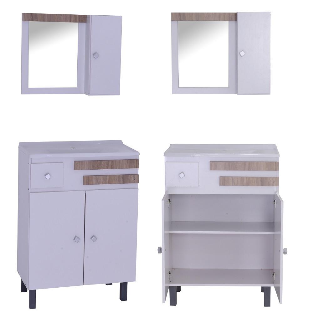 Conjunto para Banheiro 3 Portas 1 Gaveta Mônaco Móveis Sander - 2