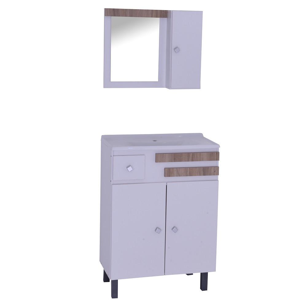 Conjunto para Banheiro 3 Portas 1 Gaveta Mônaco Móveis Sander - 4