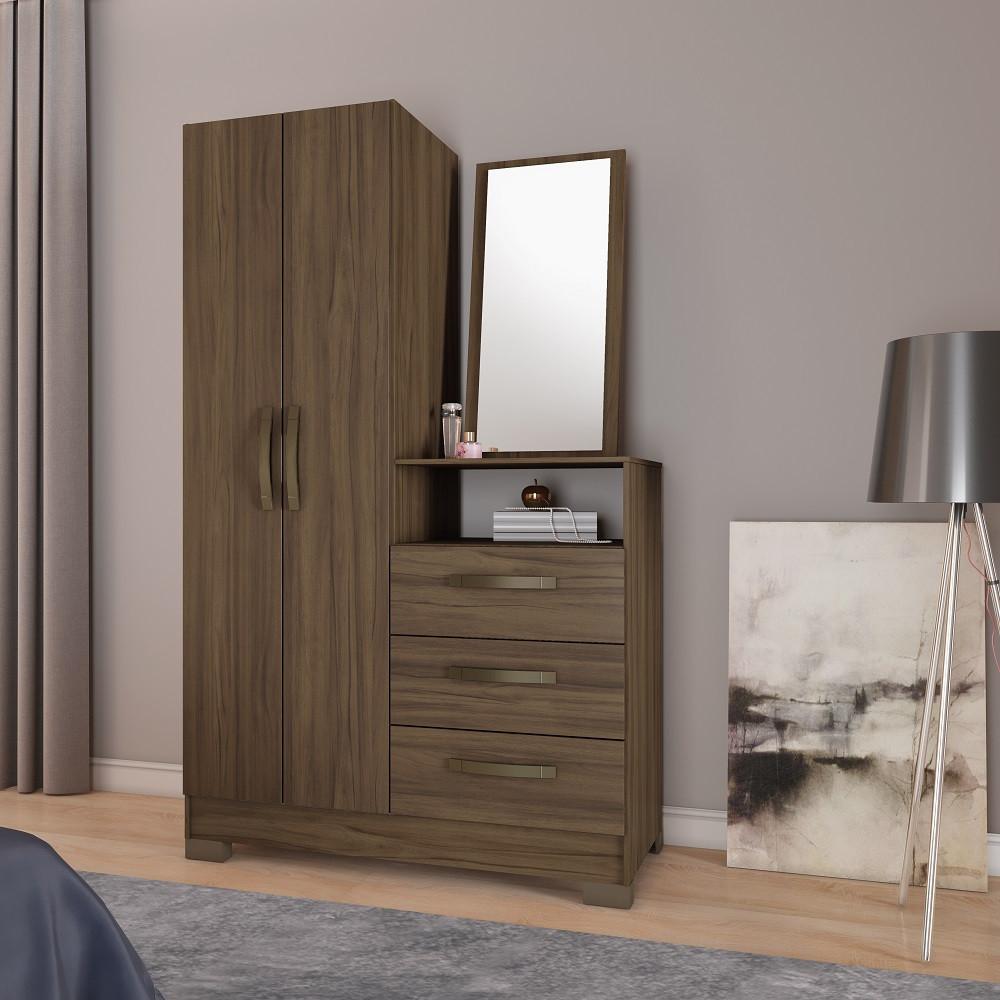 Cômoda 2 Portas 3 Gavetas Espelho NT5165 Notável Móveis - 1