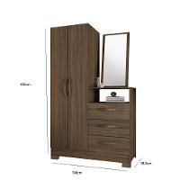 Cômoda 2 Portas 3 Gavetas Espelho NT5165 Notável Móveis - 5