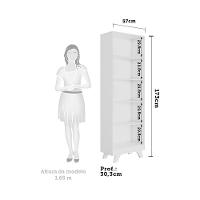 Estante Livreiro 5 Nichos MDF Retrô Móveis Peroba - 3