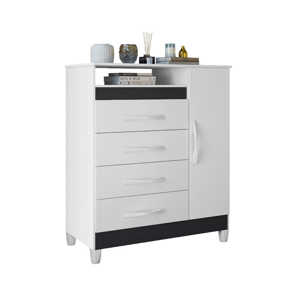 Cômoda 4 Gavetas 1 Porta Flex Turquesa Albatroz - 5