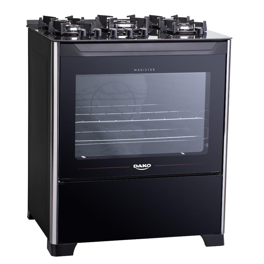 Fogão 5 Bocas Dako Magister Preto com Mesa de Vidro - 1