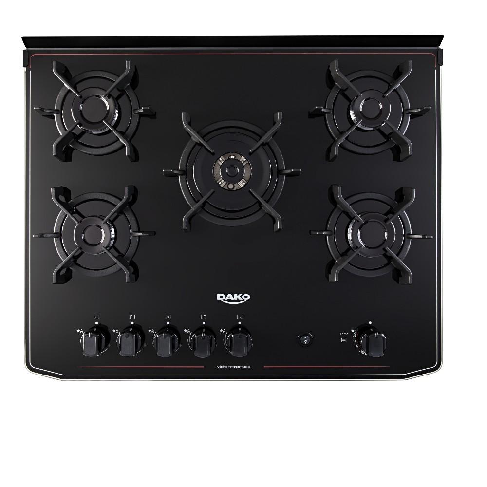 Fogão 5 Bocas Dako Magister Preto com Mesa de Vidro - 8