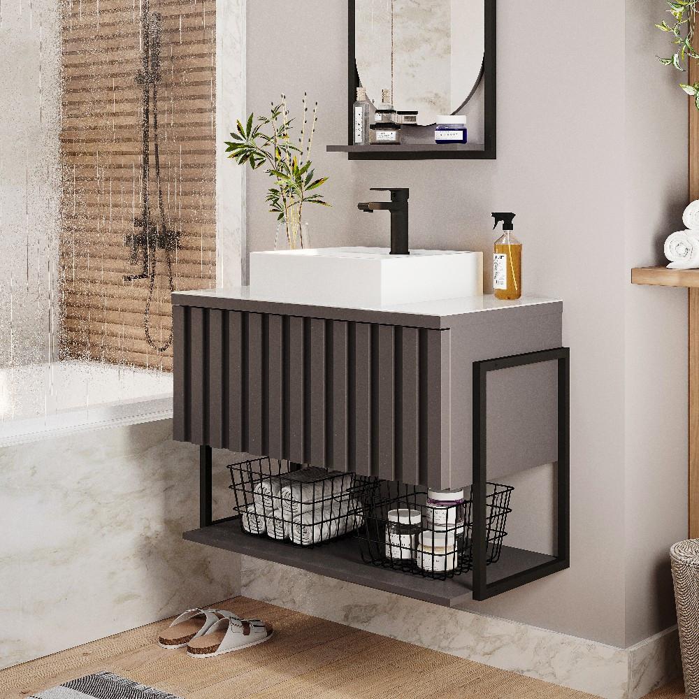 Armário para Banheiro com Cuba 1 Porta Havai 65cm MGM Móveis - 1