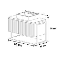 Armário para Banheiro com Cuba 1 Porta Havai 65cm MGM Móveis - 5