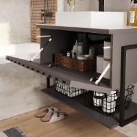 Armário para Banheiro com Cuba 1 Porta Havai 85cm MGM Móveis