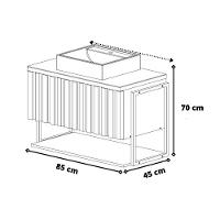 Armário para Banheiro com Cuba 1 Porta Havai 85cm MGM Móveis - 5