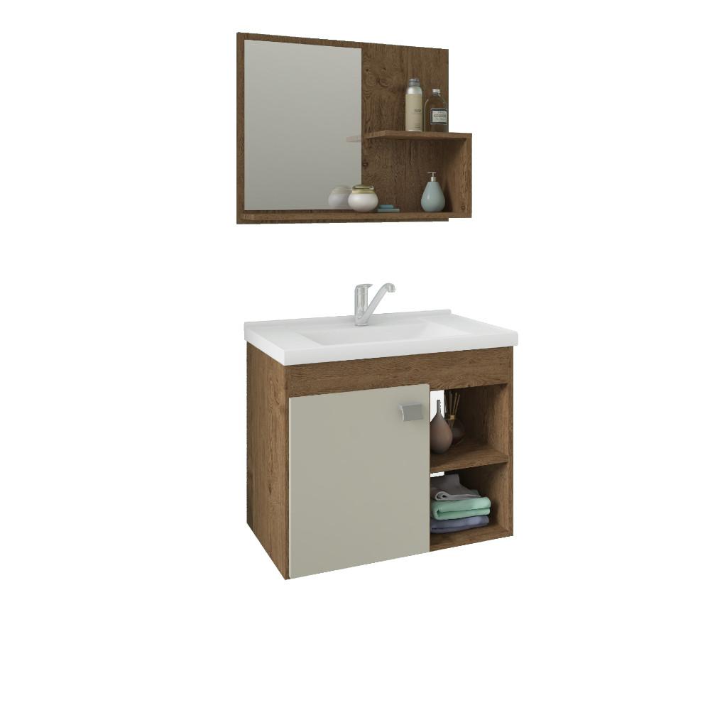 Conjunto para Banheiro com Cuba 1 Porta Bia MGM Móveis - 2