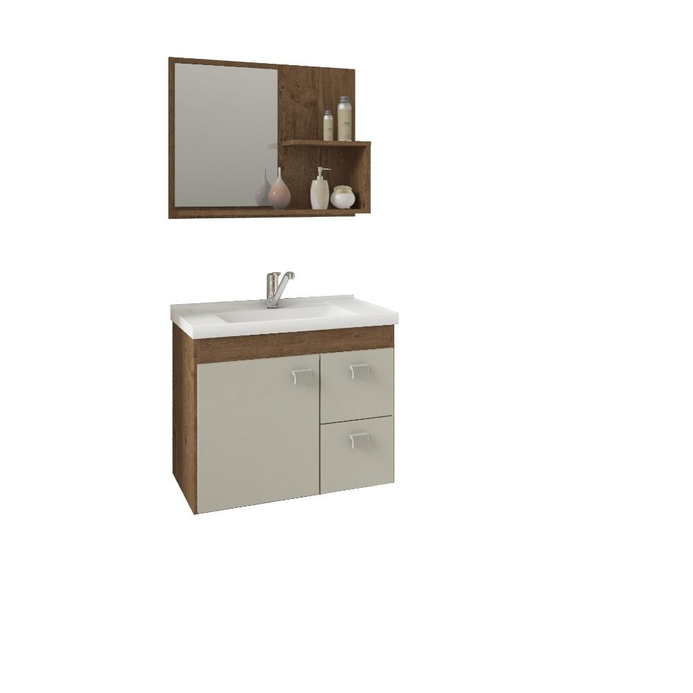 Conjunto para Banheiro com Cuba 1 Porta 2 Gavetas Isa MGM Móveis - 2