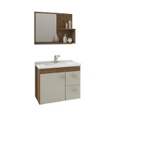 Conjunto para Banheiro com Cuba 1 Porta 2 Gavetas Isa MGM Móveis - 2