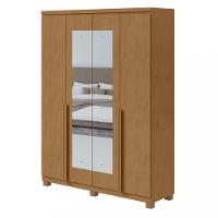 Guarda Roupa Solteiro com Espelho e Pés 4 Portas 2 Gavetas Alonzo Lopas - 2