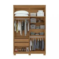 Guarda Roupa Solteiro com Espelho e Pés 4 Portas 2 Gavetas Alonzo Lopas - 3