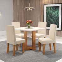 Conjunto Sala de Jantar Mesa Quadrada 90cm Copacabana 4 Cadeiras Venus Viero - 1